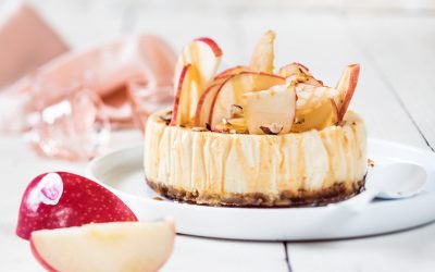 Cheesecake aux Pink Lady® et caramel au beurre salé