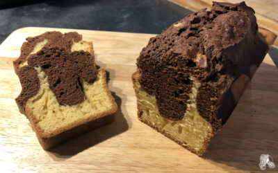 Gâteau marbré chocolat vanille en version légère