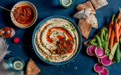 Houmous épicé à l’harissa à la sauce Tabasco Rouge