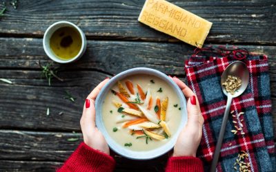 Soupe de haricots blancs et croûtes de Parmesan