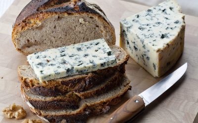 Bleu d’Auvergne, fromage au lait de vache à pâte persillée, à la croûte fleurie