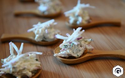 Bouchées apéritives de radis bleu d’automne