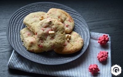 Cookies aux pralines roses et chocolat blanc