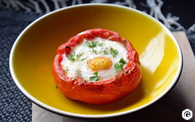 Tomates aux oeufs cocottes