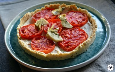 Tarte rustique à la tomate, ricotta et moutarde