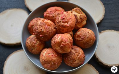 Chouquettes aux pralines roses