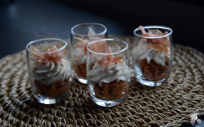 Verrines tomates séchées et chèvre frais