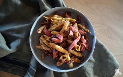 Salade de pâtes au boeuf et à la tapenade