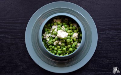 Salade de petits pois, feta et menthe