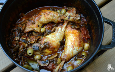 Cuisses de poulet à la tomate et champignons