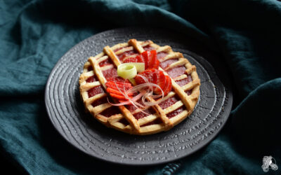 Tarte à la rhubarbe et aux fraises